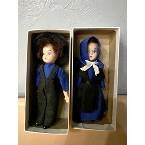 Vintage Amish Doll Pair‎ Boy & Girl In Original Box  5 Inch